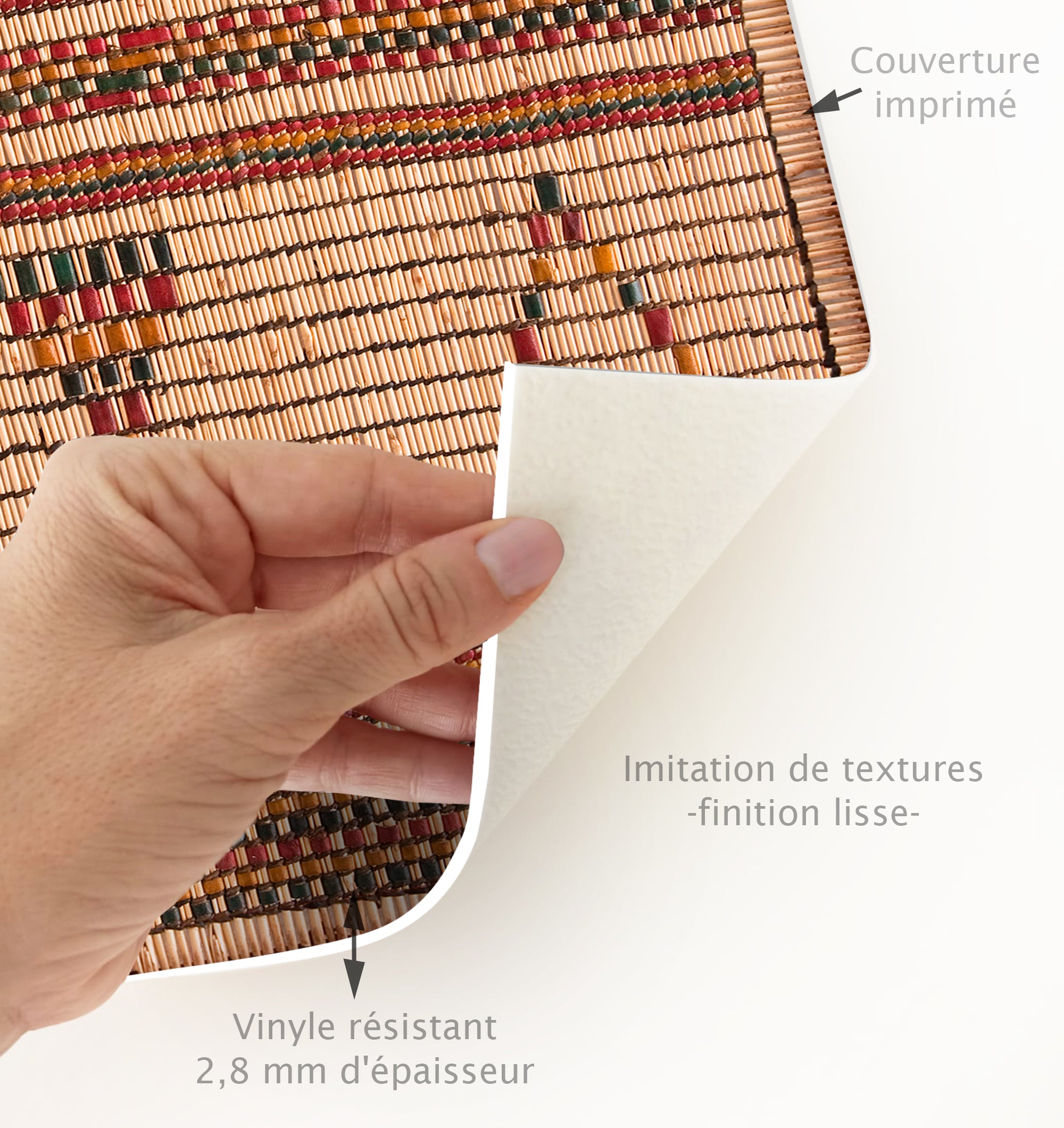 Tapis antidérapant en vinyle Nómada 133x200 cm - PVC imprimé, lavable, ignifuge, pour le salon et la cuisine - 3