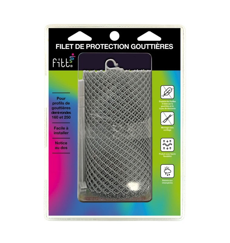 Filet de gouttière universel - Fitt - Gris - PP - 2