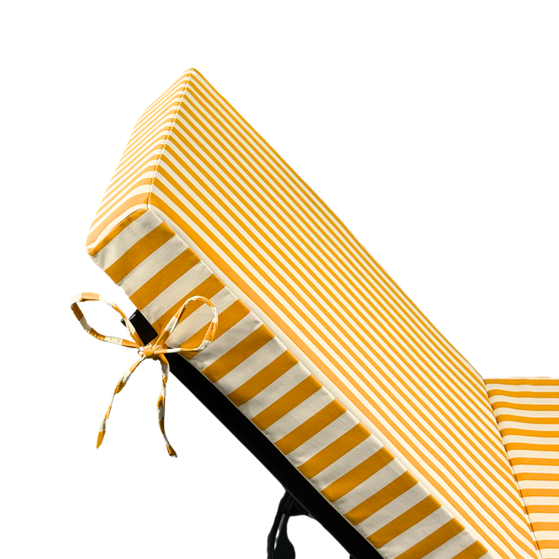 Coussin bain de soleil premium avec coussin - Rayures Jaunes - 4
