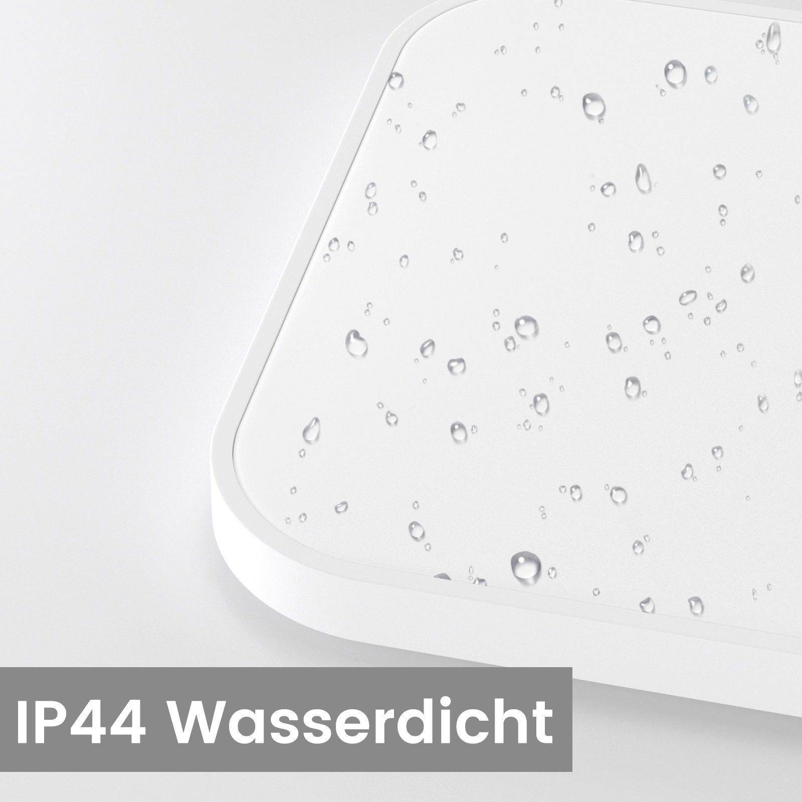 NETTLIFE Plafón LED dormitorio plano 27cm lámpara de cocina blanca cálida IP44 baño pasillo cuadrado 19W - 2