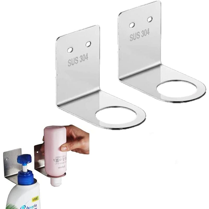 Uchwyt ścienny z pompką ręczną, dozownik mydła, półka ścienna na słoik szamponu do przechowywania balsamu do kuchni i łazienki (A)