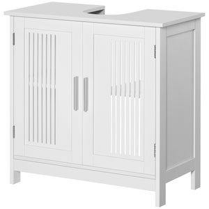 Mobiletto Sottolavello Con Intaglio A U - 6 Ripiani, Legno Bianco/Grigio 60x30x68 Cm | Organizza Il Bagno - Foto 6