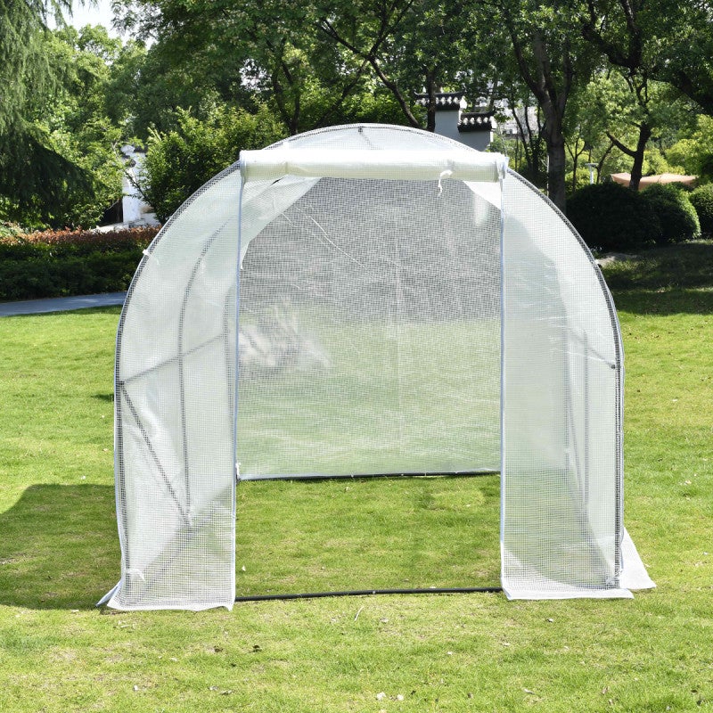 Serre tunnel 6m² Green Protect BIANCA PE renforcé 2x3m armature verte porte enroulable - 4