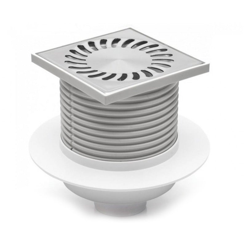 Sifon de pardoseala MCH Neptun cu iesire verticala DN 50/H reglabil, rectangular, cu guler/flansa