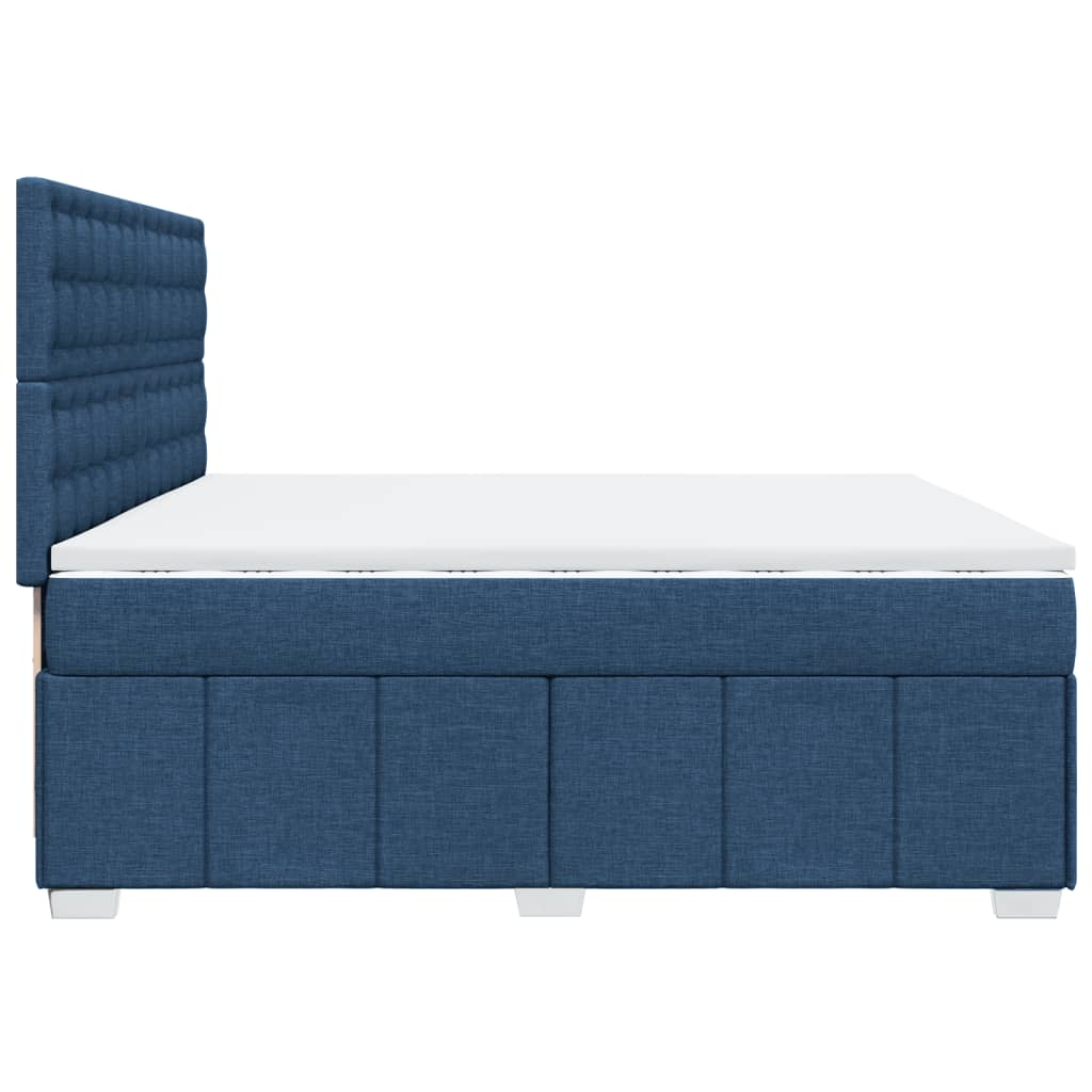 Maison Exclusive - Sommier à lattes de lit avec matelas Bleu 200x200 cm Tissu - 5