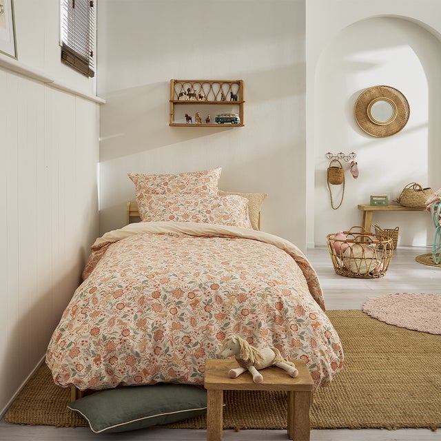 Parure de lit enfant imprimée en coton, taie carrée, ALLURE