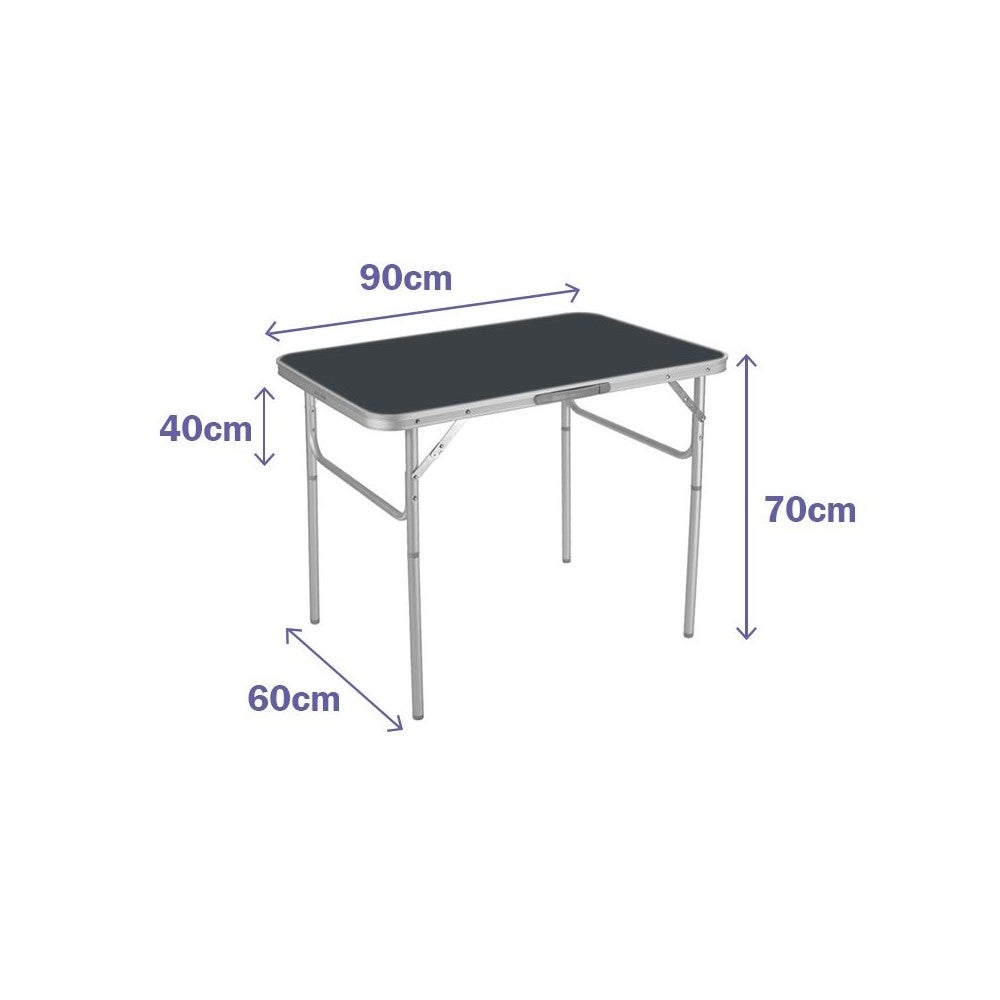 Mesa Plegable Marbueno 60x40x50 Cm - Acero, Color Marrón/gris, Para Exterior, Playa, Camping, Jardín