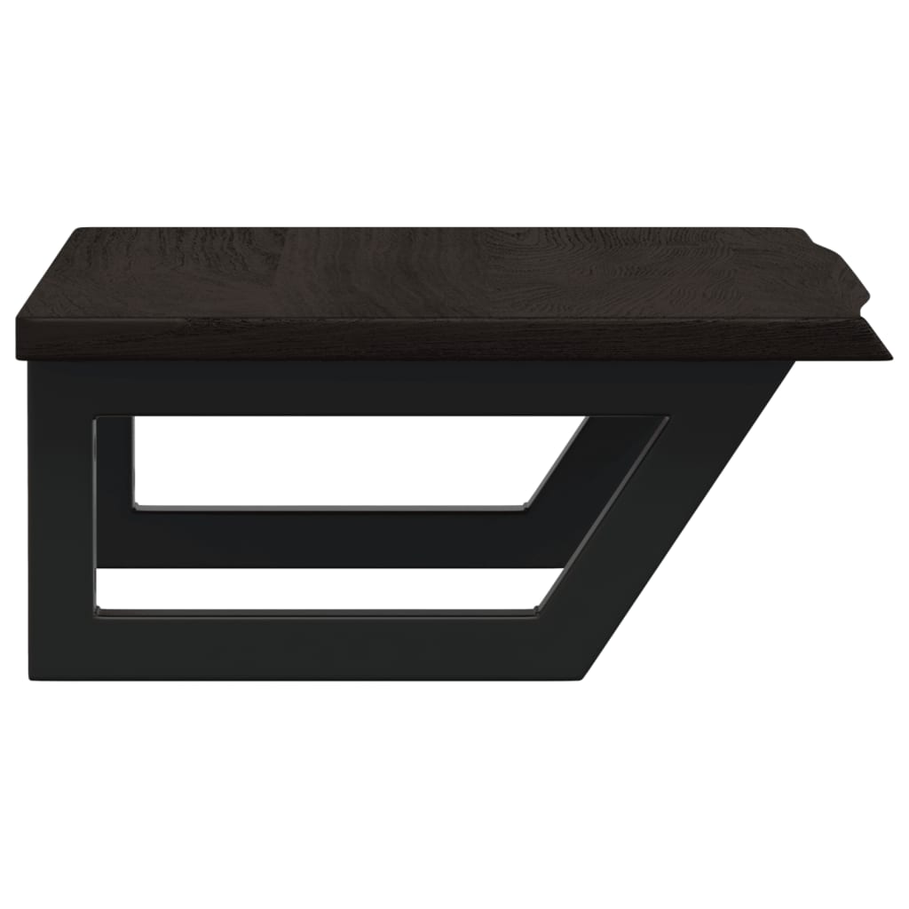 Maison Exclusive - Ripiano a Parete per Lavabo in Acciaio e Massello di Rovere - 5