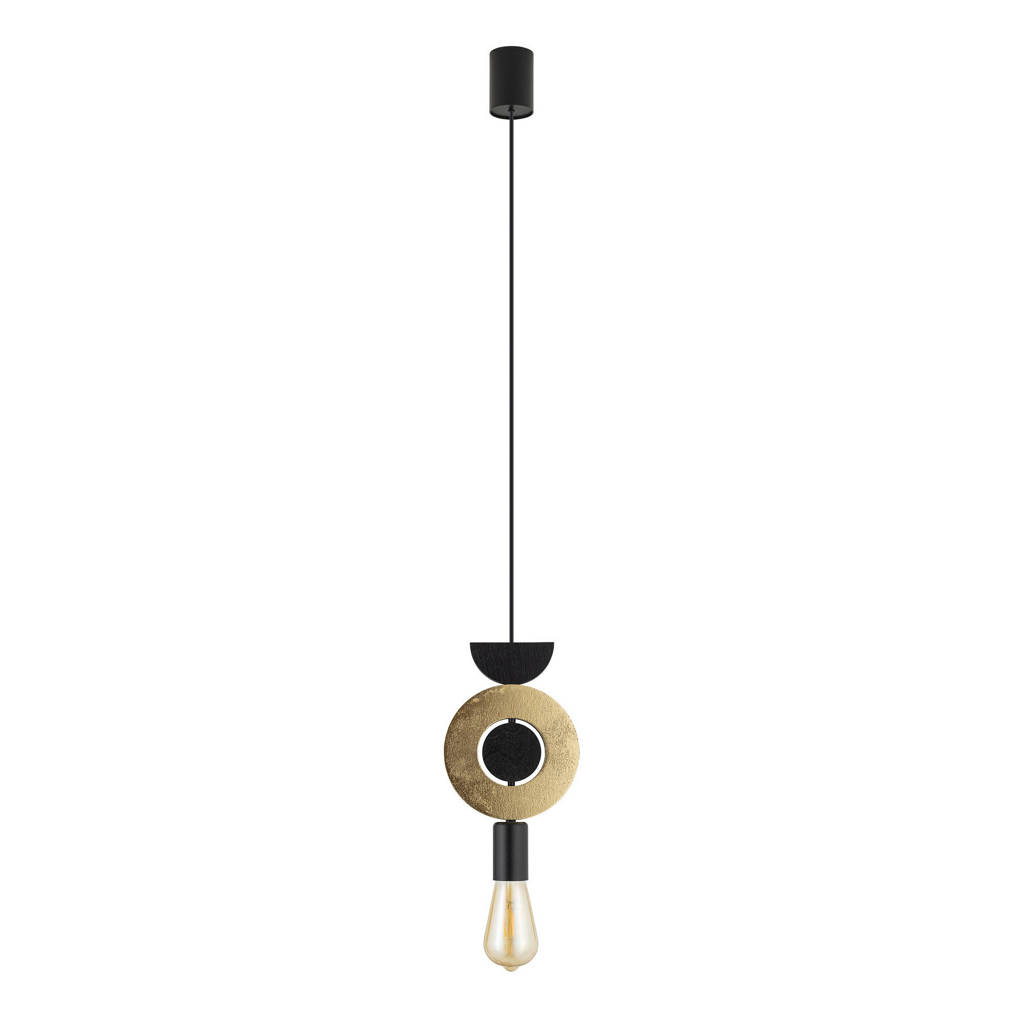 Lampa wisząca Drops Wood F złoto-czarna 1xE27x25W dekoracyjna wym: 216,5 x 16 x 16 cm metal Nowodvorski Lighting