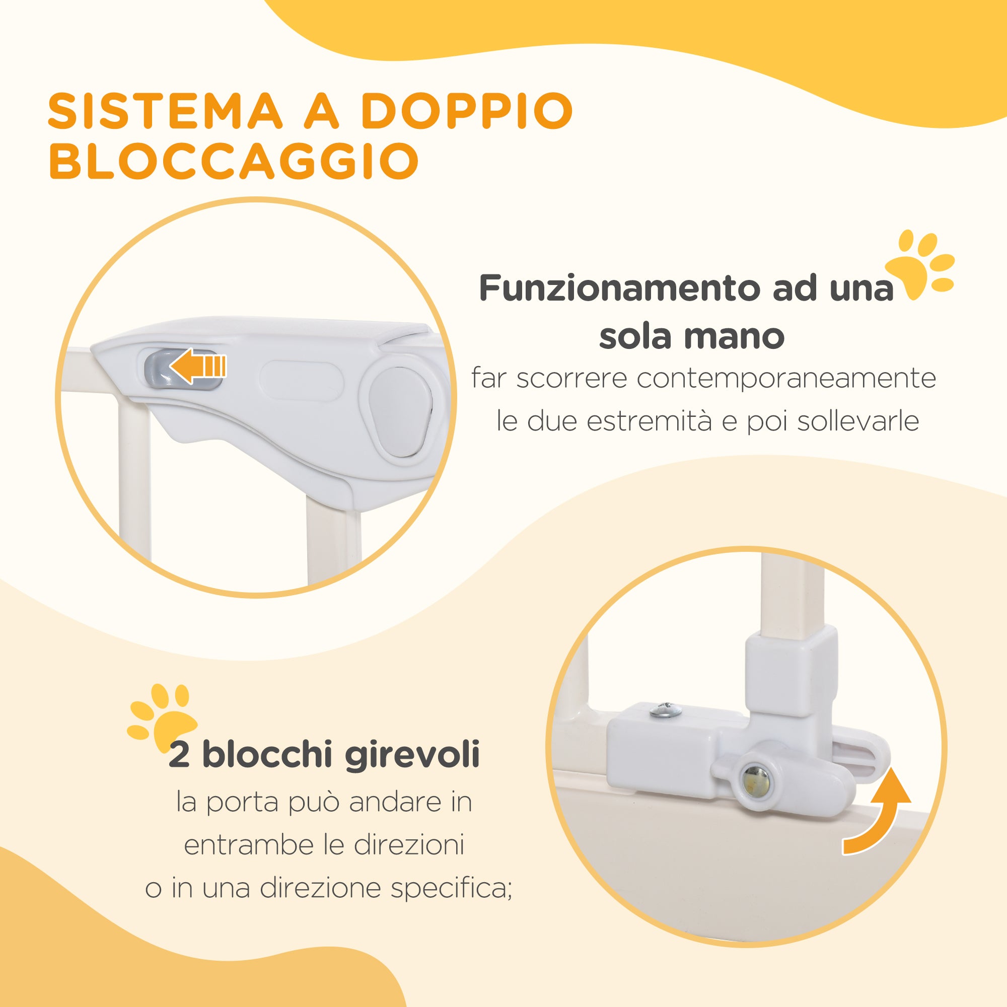 PawHut Cancelletto per Cani con 4 Viti Regolabili e Nastro Adesivo, in Metallo e Plastica, 86x104.1 cm, Bianco - 4