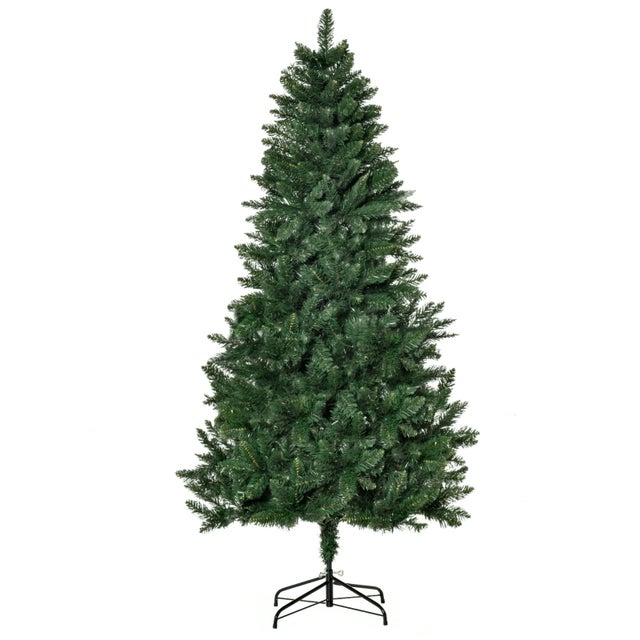 Albero di Natale artificiale da 180 cm in pino con 724 rami, supporto in metallo per uso interno