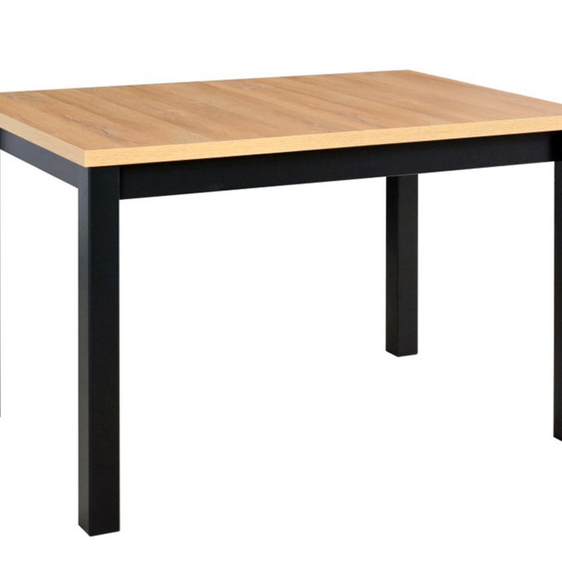 Elegancki rozkładany stół kuchenny Max V – Dąb Grandson z czarnymi nogami, nowoczesny design