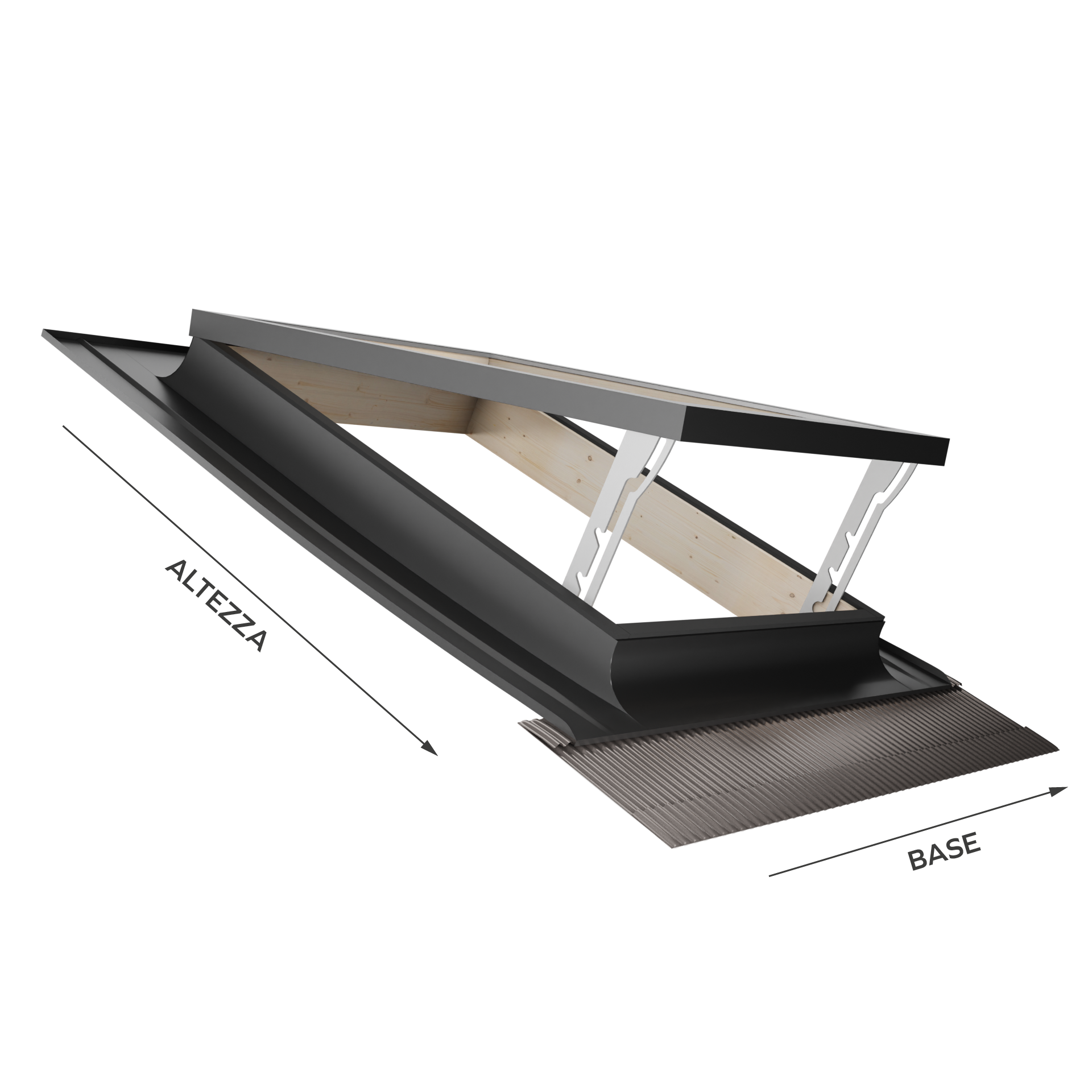 Emica - Best Vasistas Aluminium Skylight | Verre isolant 4-9-4 | Intérieur en bois de sapin | Poignée avec 4 positions d'ouverture (45x55 BxH) - 2