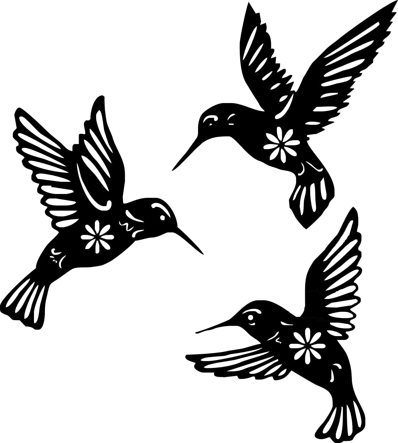 Décorations Murales Métal Lot 3 – Oiseaux Noirs – Pour Jardin, Salon, Extérieur – Style Élégant - 5
