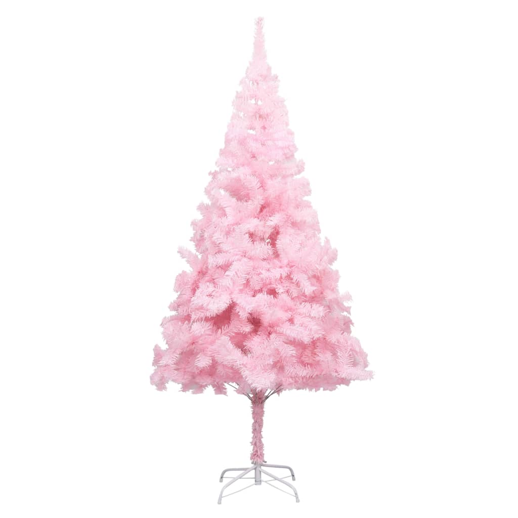 Árbol de Navidad | Árbol de fiestas preiluminado con luces y bolas rosa ...