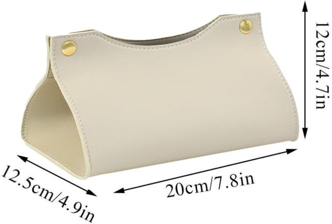 Boîte à Mouchoirs En Cuir Synthétique Tissé Beige - Distributeur Carré Décoratif