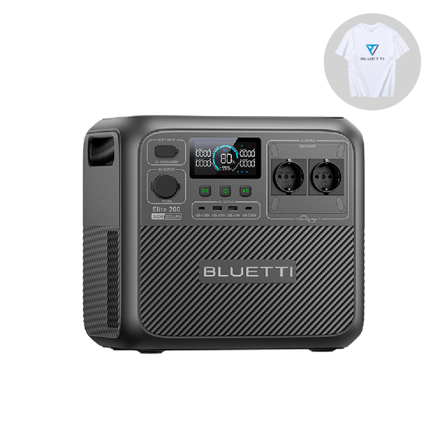 BLUETTI Elite 200 V2 Station Électrique Portable, Batterie LFP de 2073,6Wh avec 2 Prises CA 2600W, Générateur Solaire pour Camping