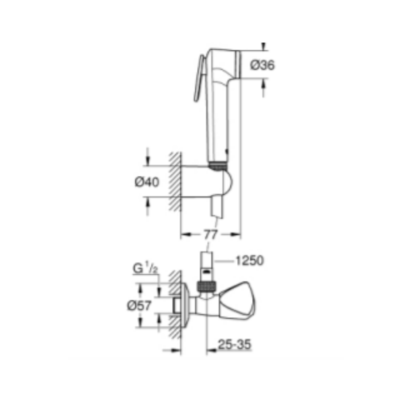 Grohe - Douchette WC Tempesta Trigger spray 30 avec robinet d'arrêt 1 jet, chrome - 4