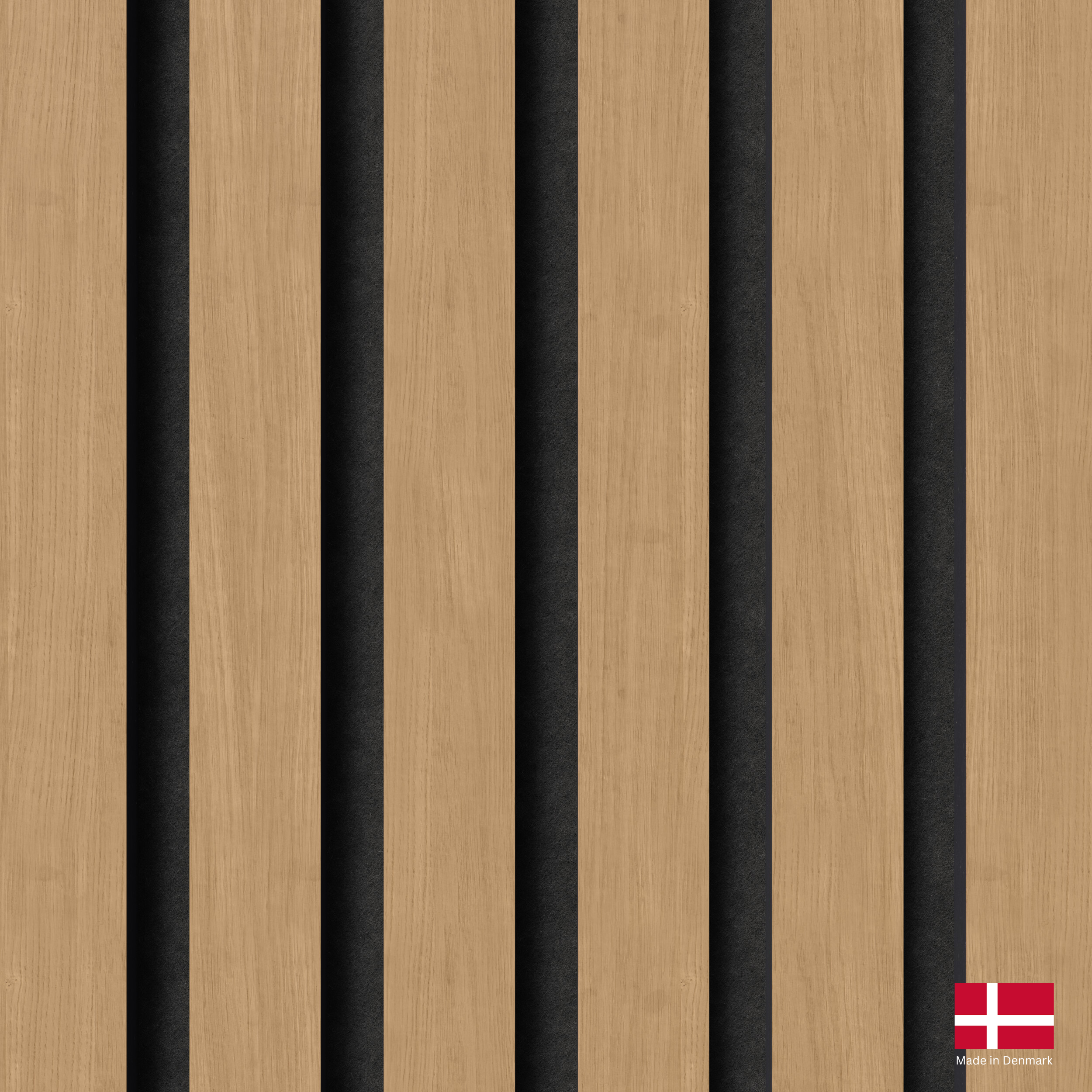 Lot de 2 panneaux tasseaux acoustiques MDF décor chêne naturel, feutrine noire, 240x32 cm Nordic Acoustics - 6