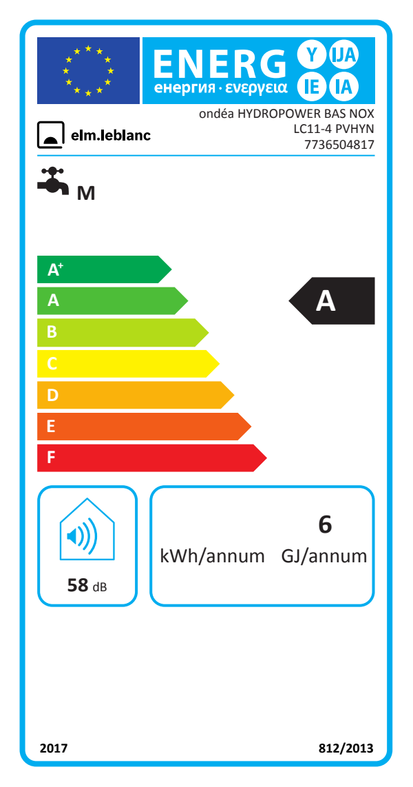 Chauffe-bain ONDEA BAS NOx LC11-4 Hydropower sans veilleuse gaz naturel - ELM LEBLANC - 7736504817