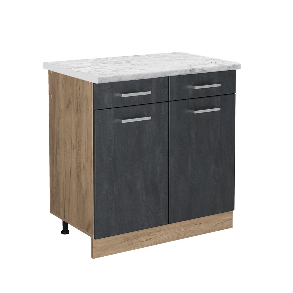 Vicco Szafka dolna do kuchni R-Line, Czarny beton, 80 cm BP Marmur