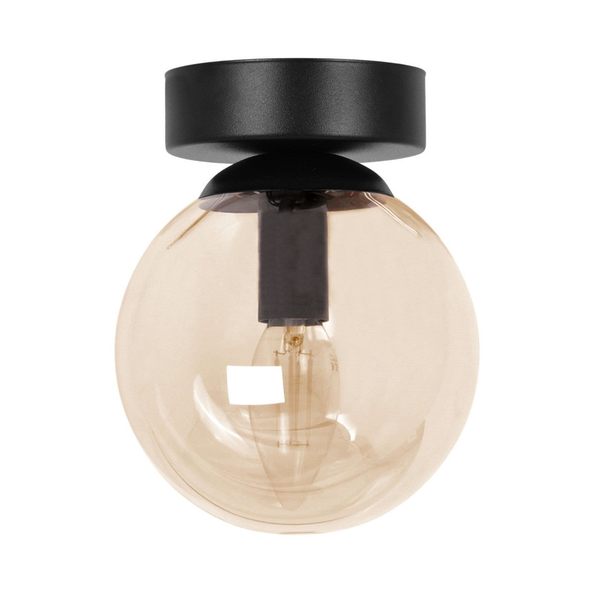 Lampa wisząca PIRO czarno-bursztynowy 1 x E14 x 10W wym: 18 x 14 x 14 cm Kaja
