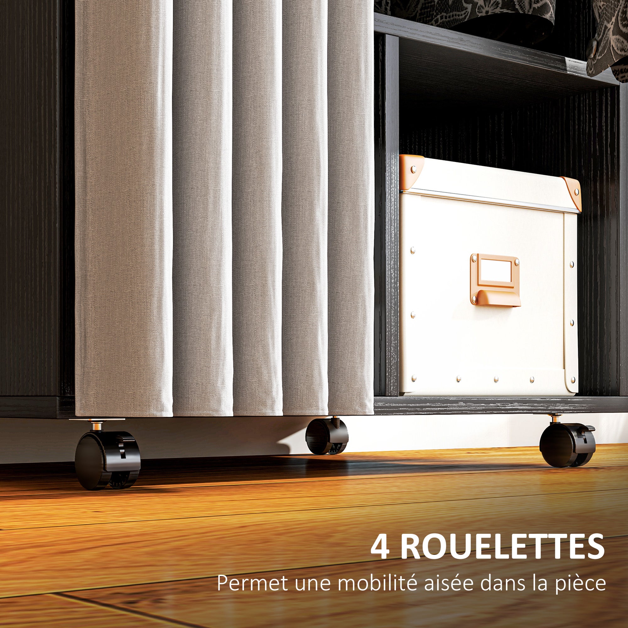 Penderie mobile aggloméré rideau HOMCOM - 6