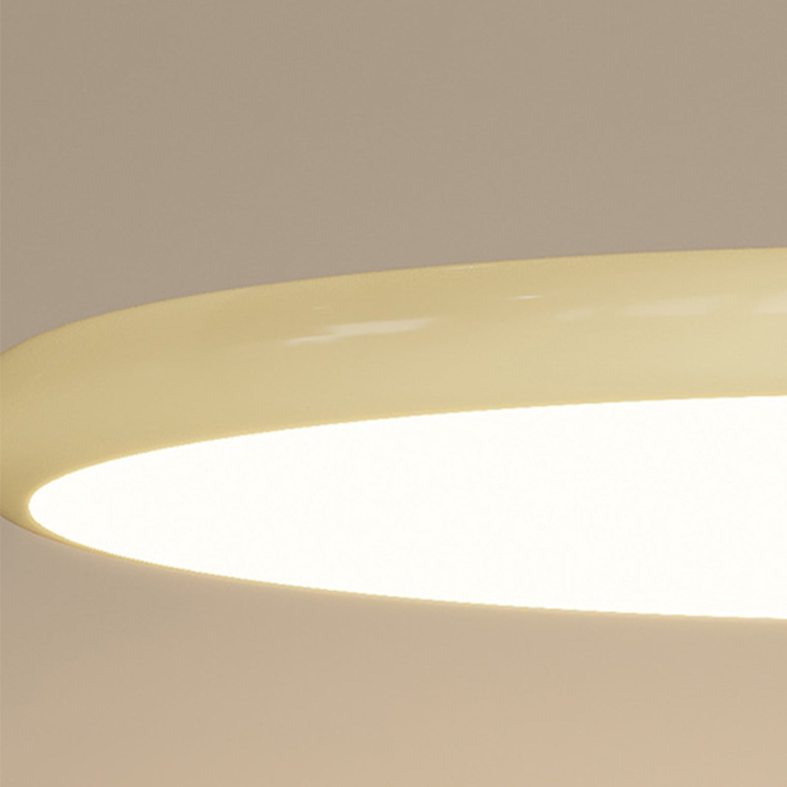 Suspension moderne en acrylique, design minimaliste, pour salle à manger et séjour, Beige, D 30 cm x H 12 cm - 3