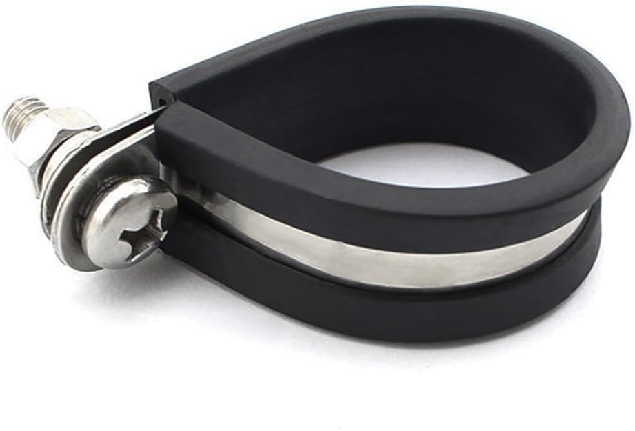 Opaski kablowe z gumową wyściółką, 4 sztuki, z klamrą, 4 klipsy kablowe, kabel wiszący z linki stalowej, średnica wewnętrzna 40 mm - 4