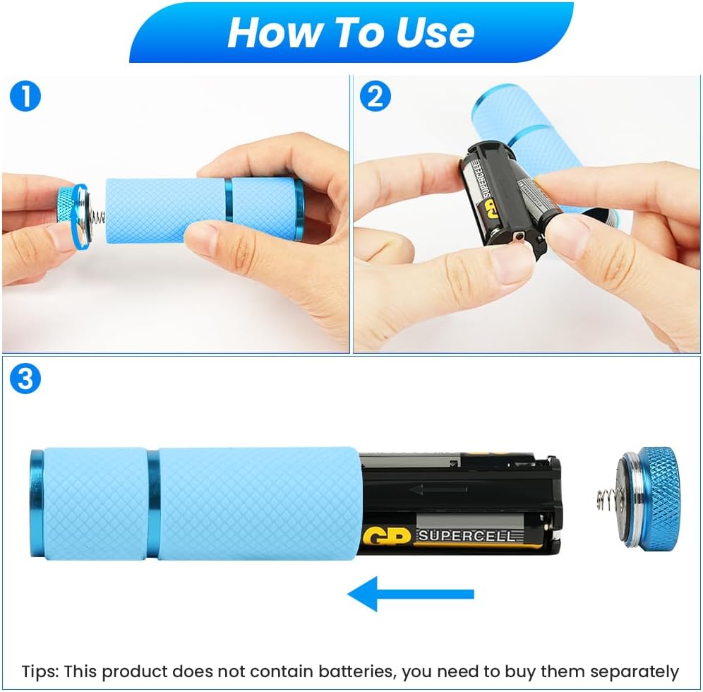 4 PCS Mini Lampe Torche, Lampe Torche LED Ultra Puissante, lampe torche pile, Jeu de lampe de Poche LED - 6