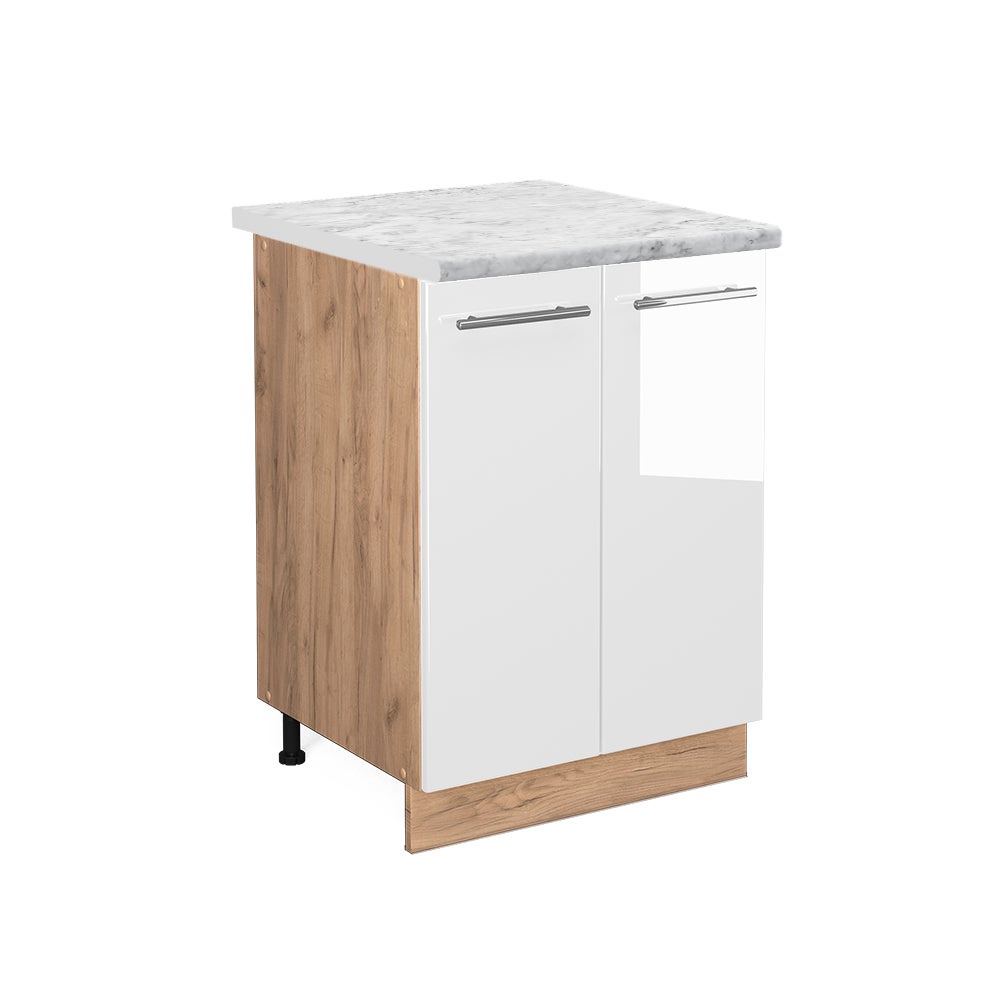 Vicco Szafki kuchenne Fame-Line, Biały wysoki połysk, 60 cm , BP Marmur
