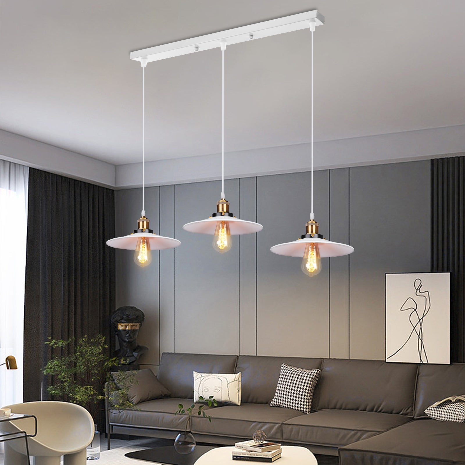 Lampadario A Sospensione Vintage In Vetro Verde, Con Struttura In Ottone, Lunghezza Cavo 1,5m, Attacco E27, Per Cucina E Soggiorno