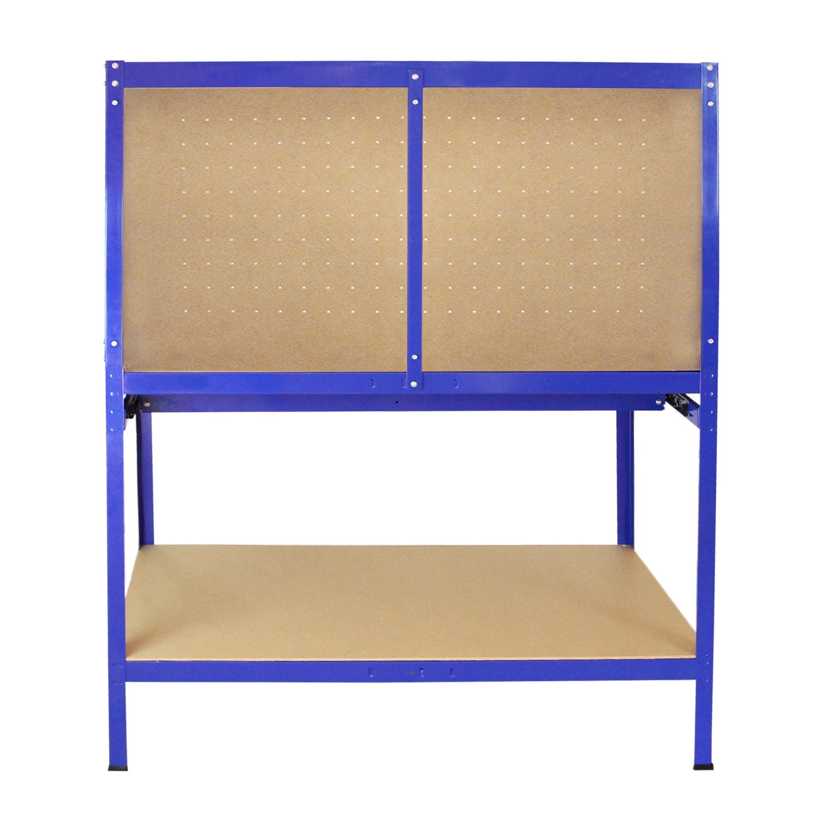 Établi de Travail en Acier Bleu Robuste & Panneau Perforé 120 x 60 cm Capacité de 370 kg Assemblage Facile Sans Boulons - 8