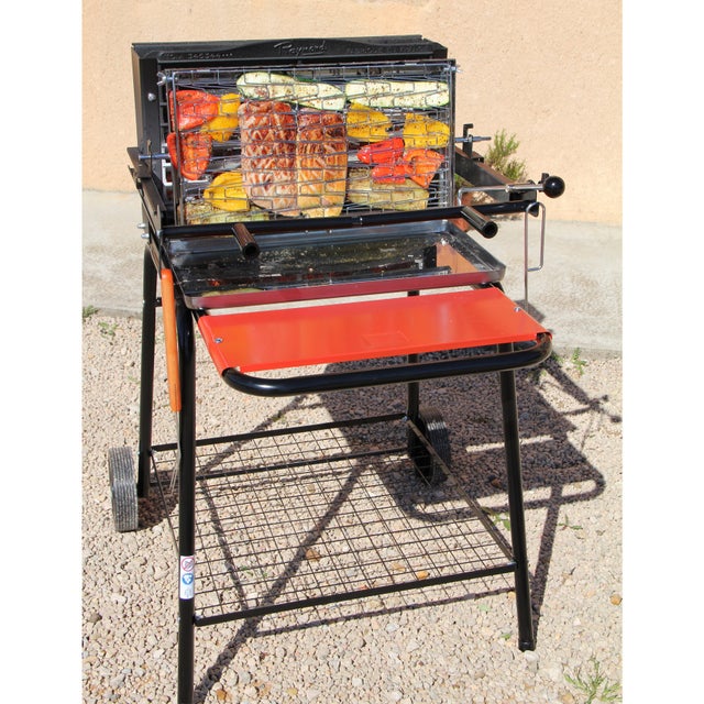 Barbecue à cuisson verticale avec système breveté - Multicolore - 71x86x100.5 cm - Métal