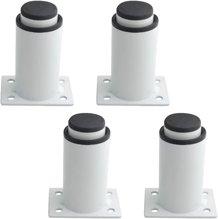 Zestaw 4 wytrzymałych metalowych regulowanych nóżek meblowych do stołu, łóżka i sofy (80 mm-120 mm, kolor biały)