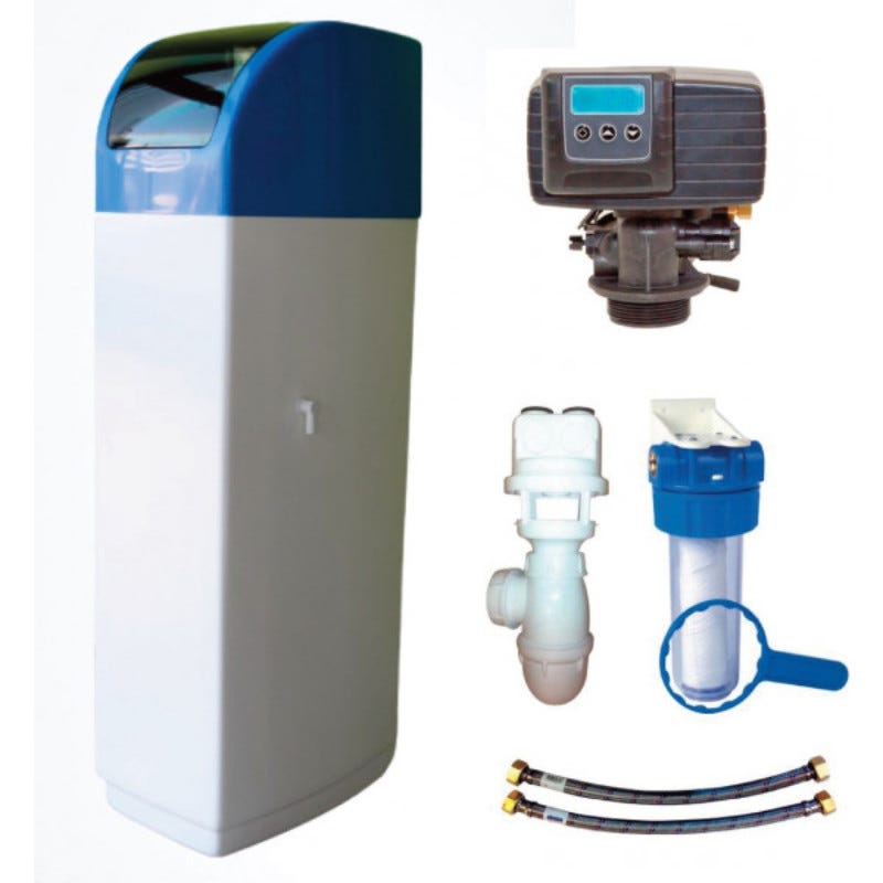 Adoucisseur d'eau 22L Vanne Fleck 5600 SXT complet avec accessoires Adoucisseur d'eau 22L Vanne Fleck 5600 SXT complet avec accessoires