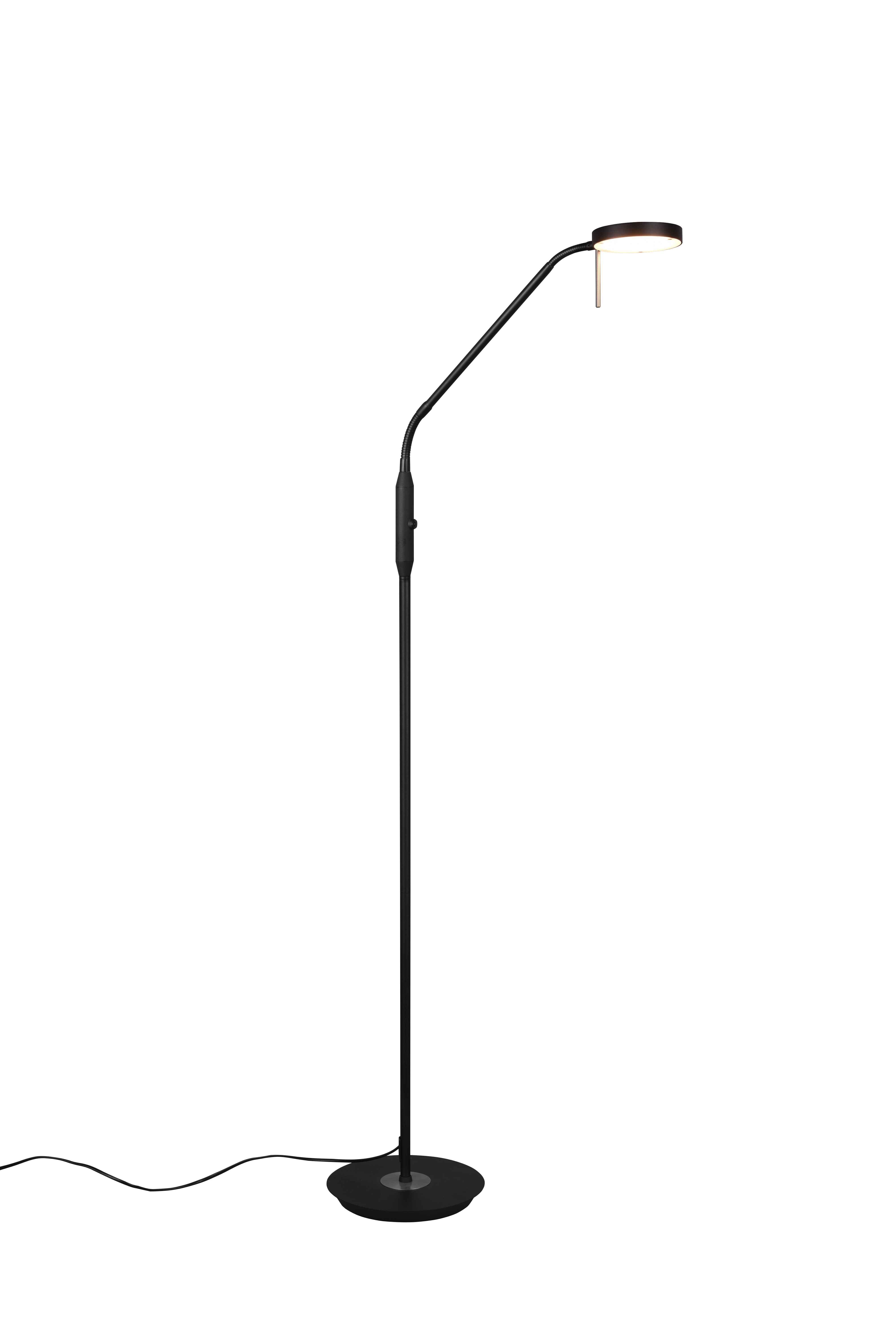 Lampa podłogowa stojąca Monza czarno-biała LED 12W 2300K - 4000K 1400lm wym: 145 x 25 x 50 cm metal Trio