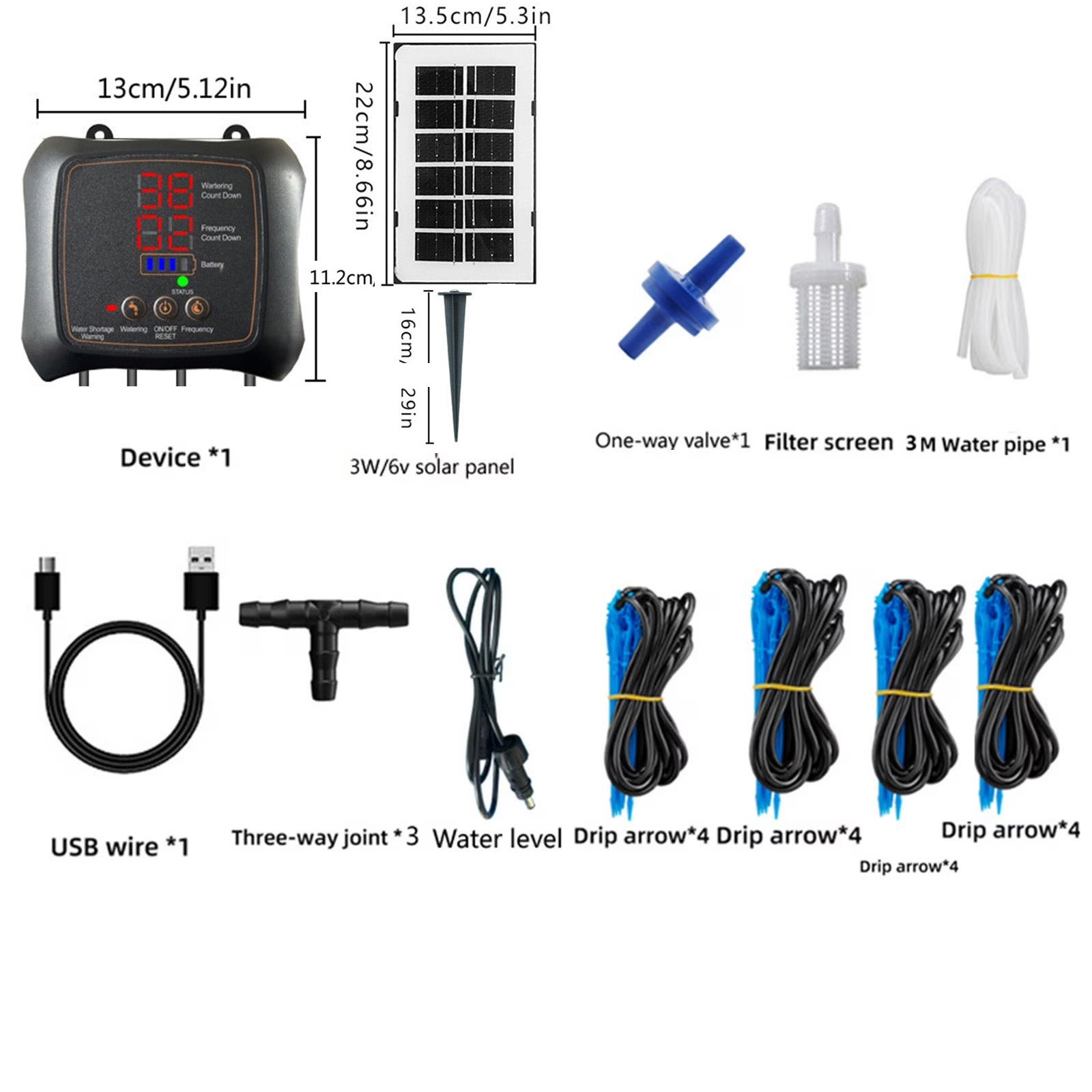Kit d'irrigation goutte à goutte solaire, système d'irrigation automatique solaire, adapté à 16 plantes en pot, arrosage programmé. - 3