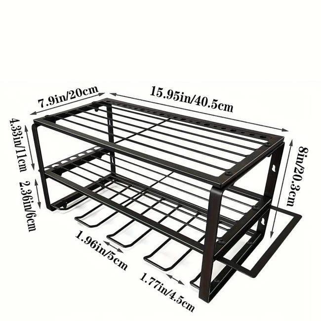 Organiseur Mural Outils Électriques - Porte 4 Perceuses Sans Fil + Support Tournevis Marteau