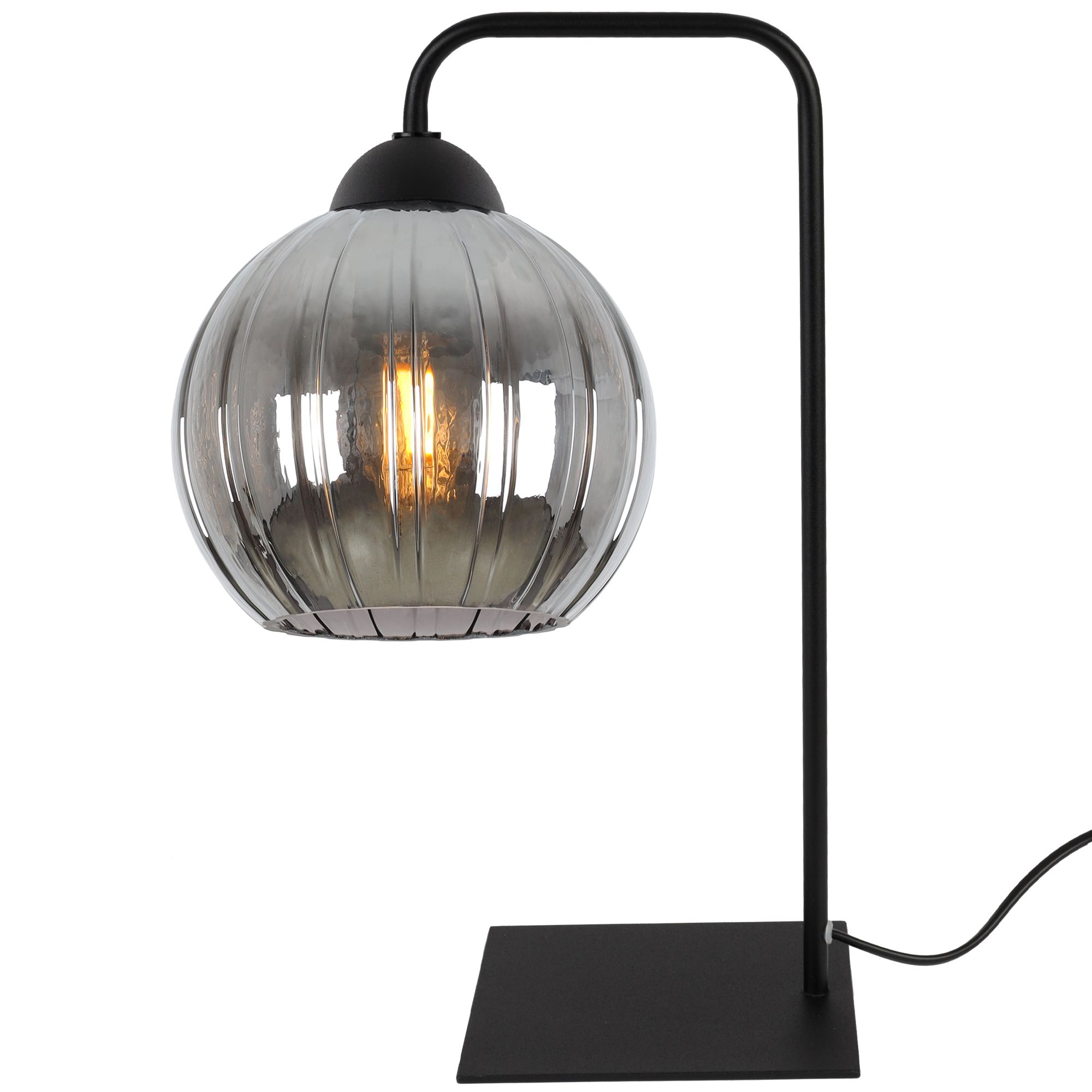 Lampa nocna stołowa Costa 1xE27 klosz kula szklana grafitowa Light Home LH