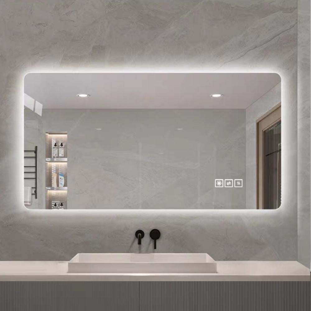 Lustro łazienkowe LED 60x120 cm, ściemnialne, trzy kolory, odporne na zaparowanie, bezpieczne i trwałe