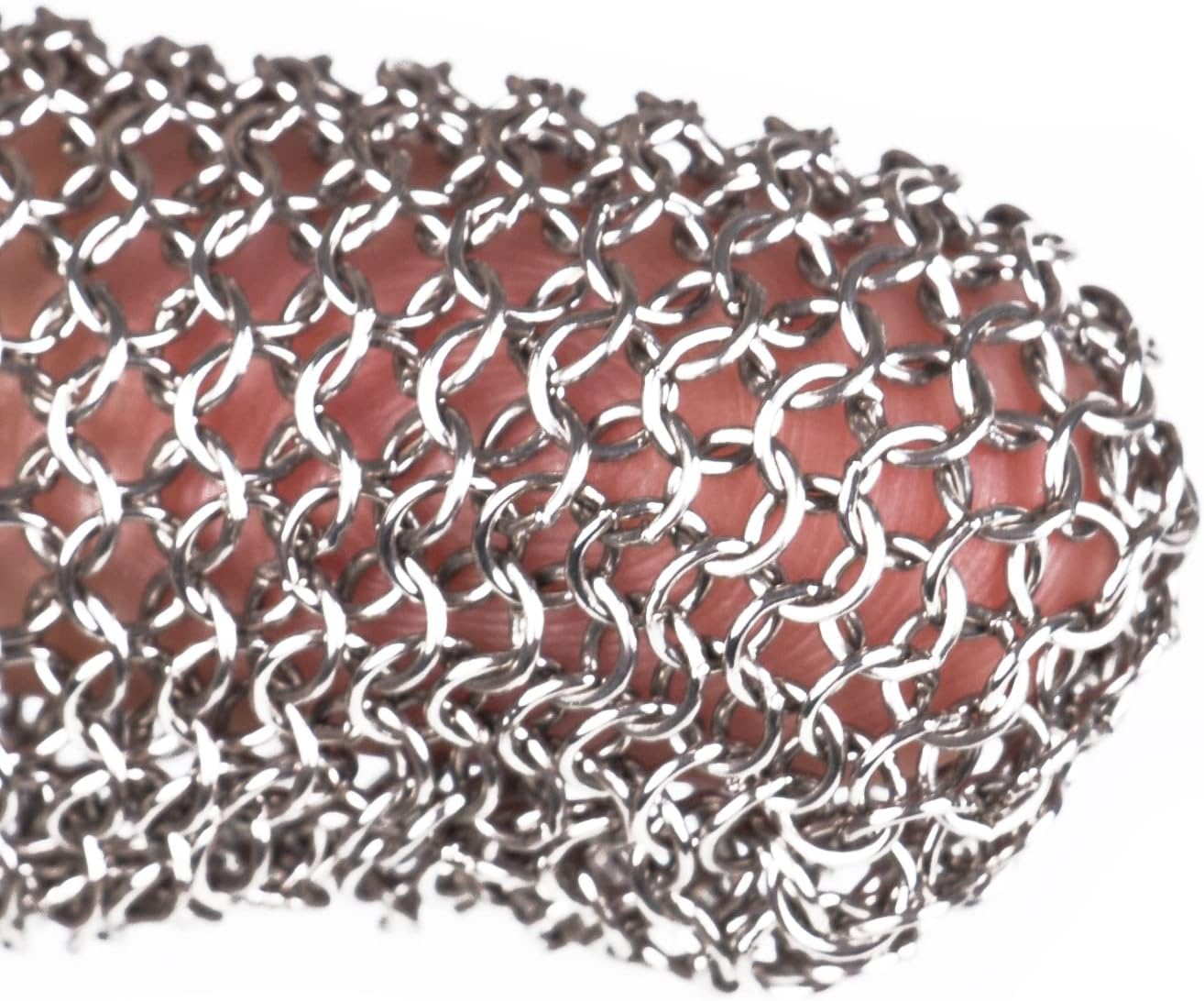 Guantes de malla de acero inoxidable, resistentes a cortes y cuchillos, para trabajos de corte, talla M (1 pieza) - 4