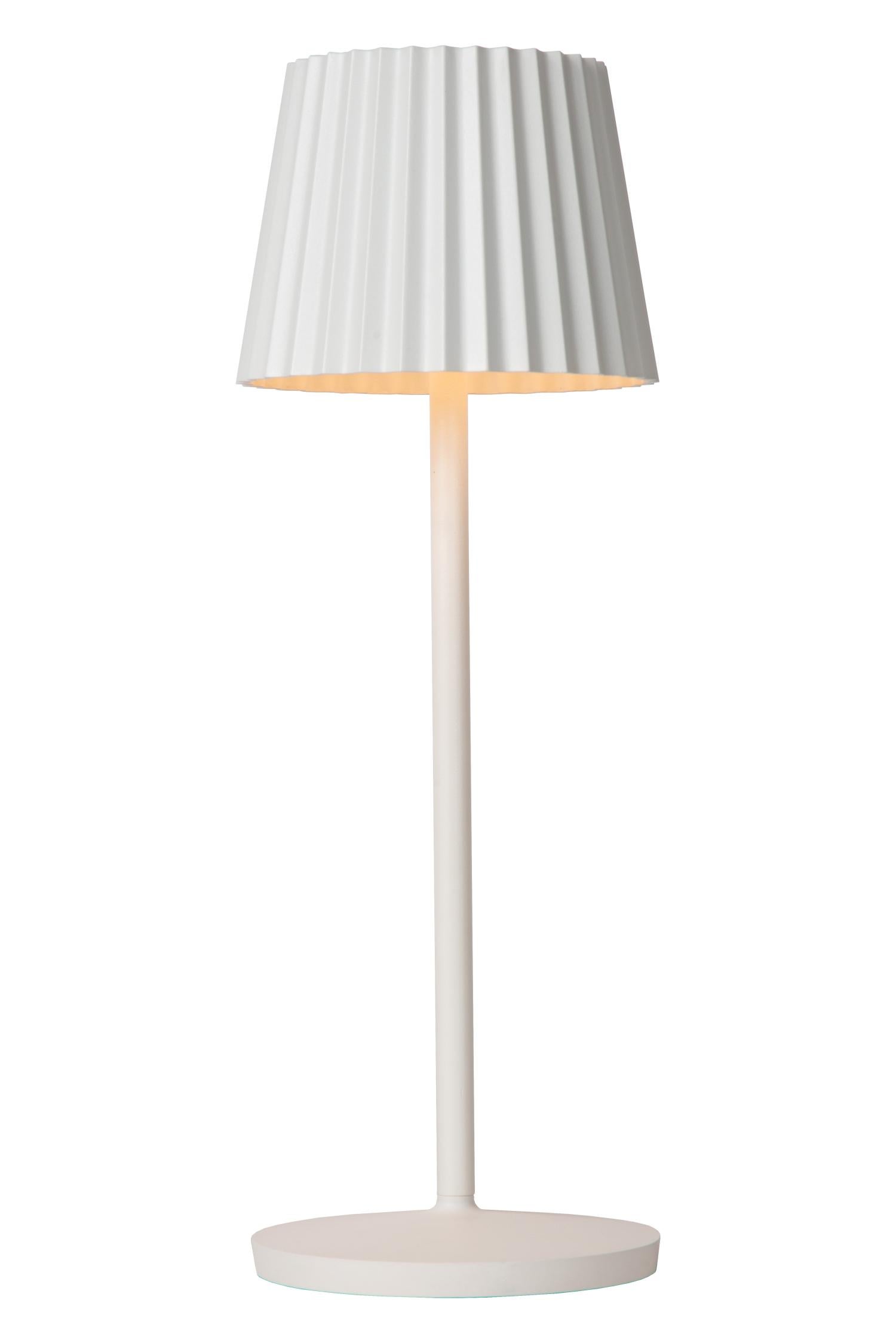 Lampa stołowa akumulatorowa biała JUSTINE LED 2W Ciepła biel 2700K 183lm Lucide