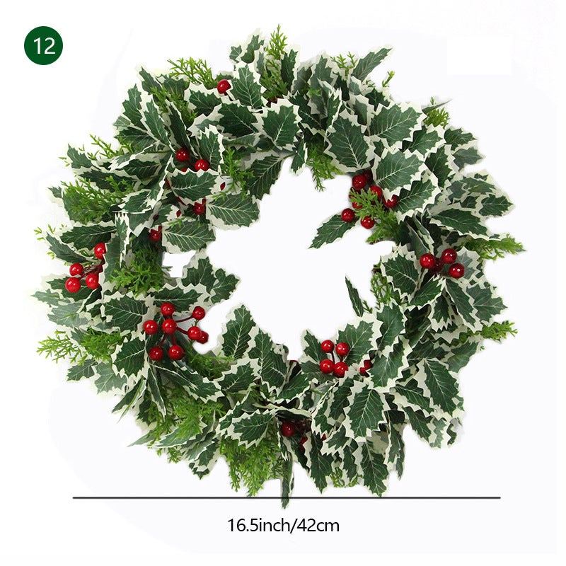 Ghirlanda natalizia, decorazione natalizia, ghirlanda per porta d'ingresso, ghirlanda natalizia da appendere, decorazione per feste di Natale - 42 cm - 2