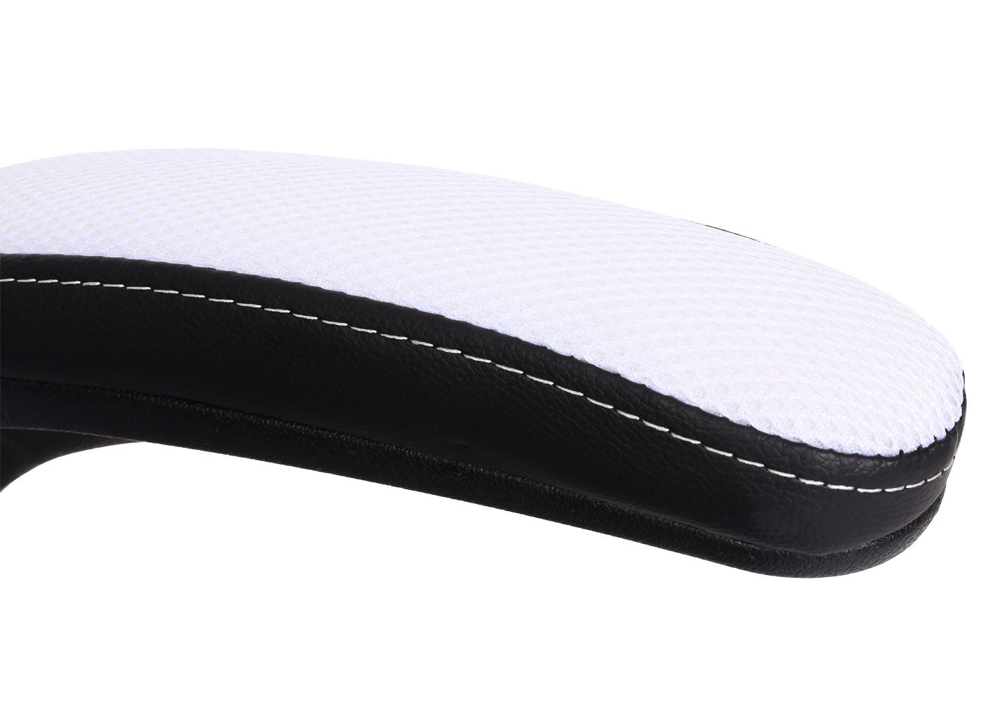 Poltrona sedia da ufficio ergonomica regolabile girevole HWC-K13 ecopelle nero bianco - 6