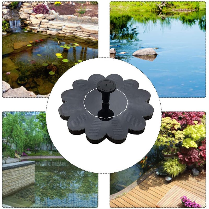 Solar Powered Fountain, Water Pump, Bird Bath Floating Garden Pond Pool Fish Tanks For Garden Sprinklers,Fontaine solaire en forme de-fleur,φ16cm. - 5