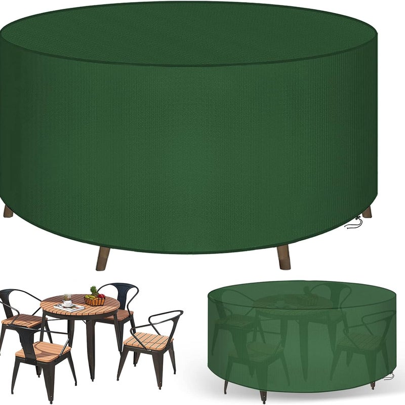 Okrągły obrus na stół ogrodowy z otworami wentylacyjnymi, wykonany z tkaniny Oxford 420D, wodoodporny, wiatroszczelny i odporny na promieniowanie UV,