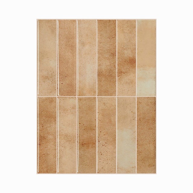 Lot de 10 crédences adhésives pour cuisine, salle de bain, carrelage mural, Marron clair