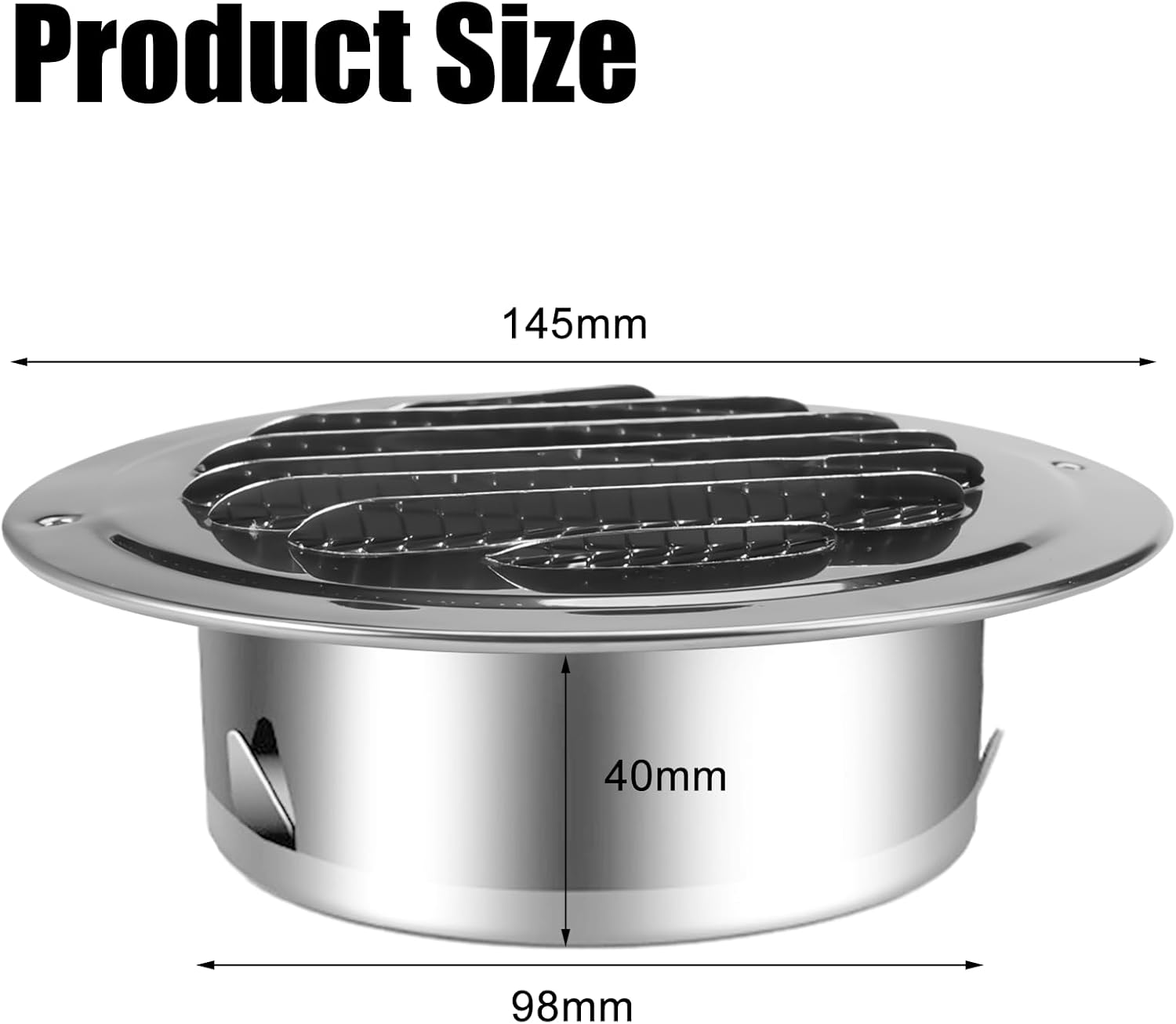 Griglia Di Ventilazione Rotonda 150 Mm In Acciaio Inox - Con Retina Antinsetti Per Bagno, Cucina - Foto 6