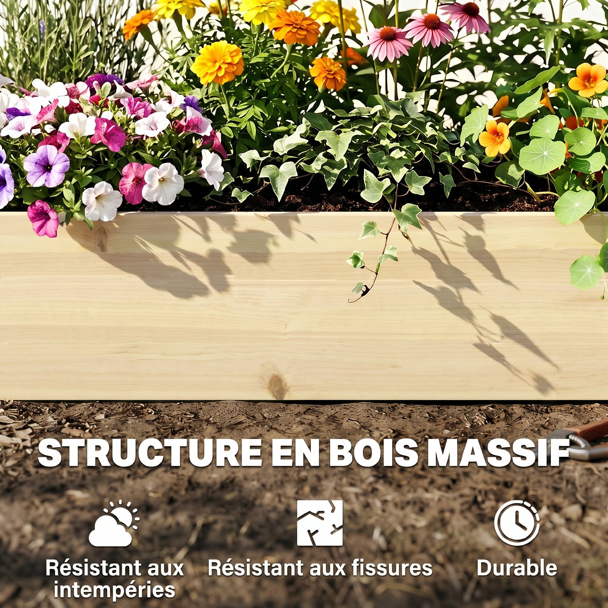 Potager de Jardin Bois de pin Outsunny - 7